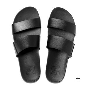Black Reef Two-Strap Cushion Sandals